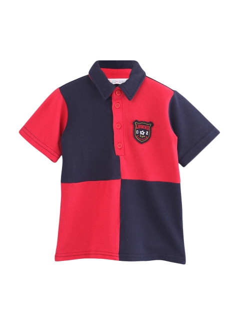 

Beebay Boys Navy Blue Colourblocked Polo Collar T-shirt