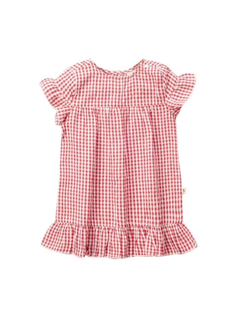 

Budding Bees Girls Red Checked Pure Cotton Top