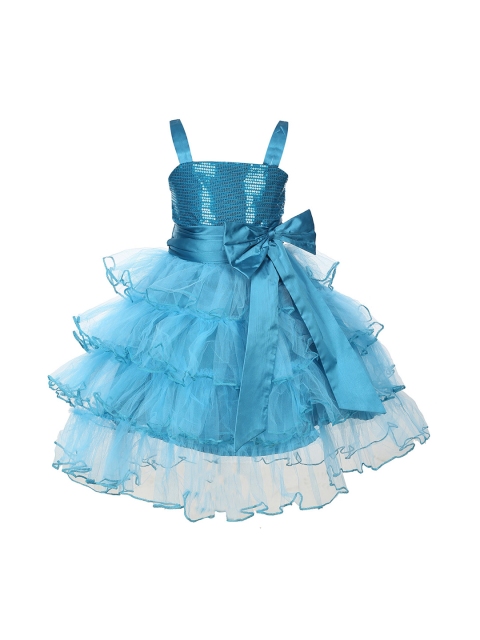 

Samsara Couture Girls Blue Embellished Frozen Fit and Flare Dress