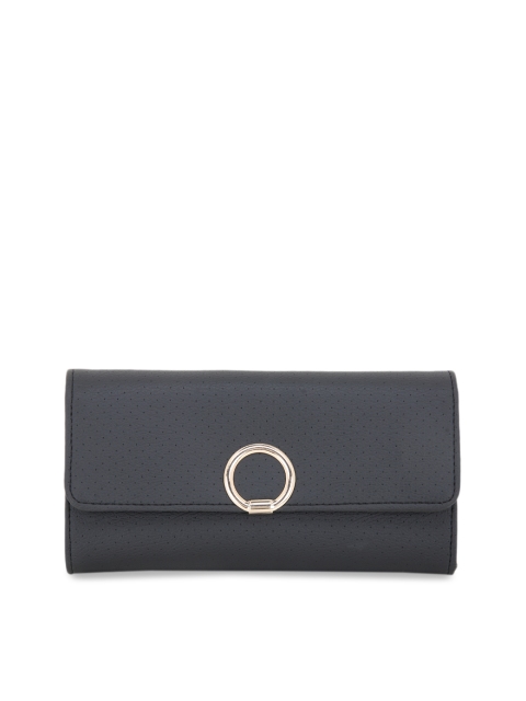 

yelloe Women Charcoal Grey Solid Two Fold Wallet