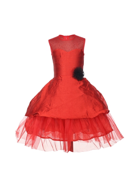 

Samsara Couture Girls Red Solid Fit and Flare Dress