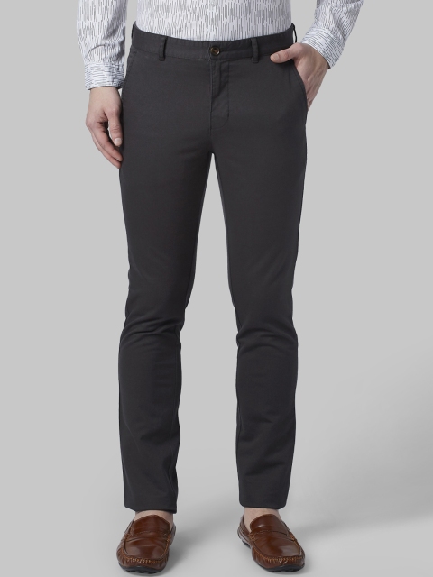 

Park Avenue Men Charcoal Grey Regular Fit Solid Regular Trousers
