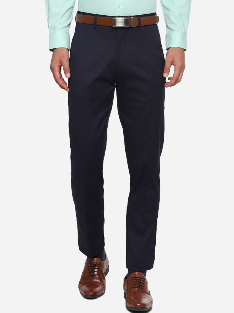 

Louis Philippe Men Navy Blue Regular Fit Solid Formal Trousers