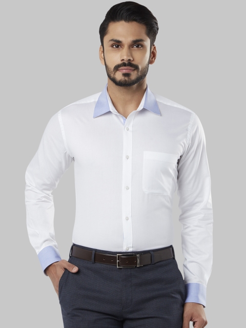 

Raymond Men White Regular Fit Colourblocked Formal Shirt