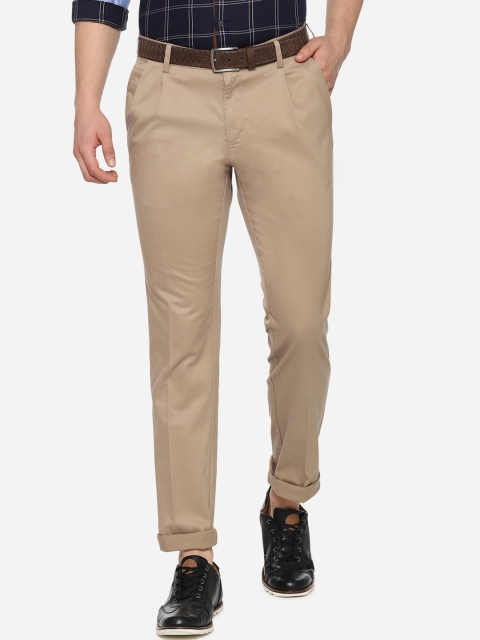 

Allen Solly Men Beige Solid Regular Trousers