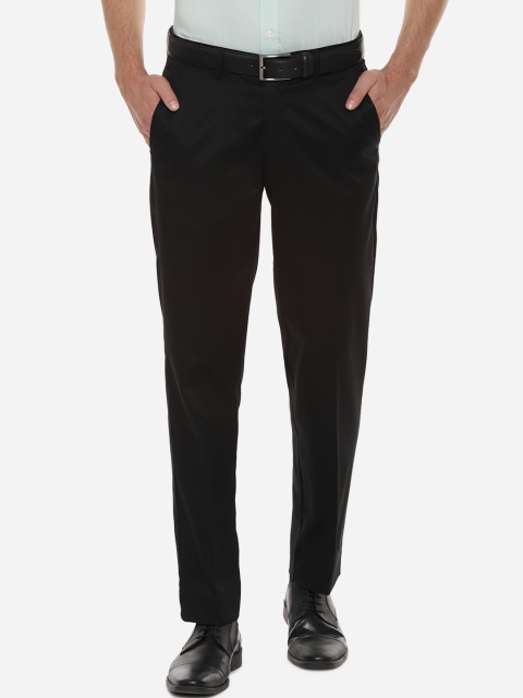 

Louis Philippe Men Black Slim Fit Solid Formal Trousers