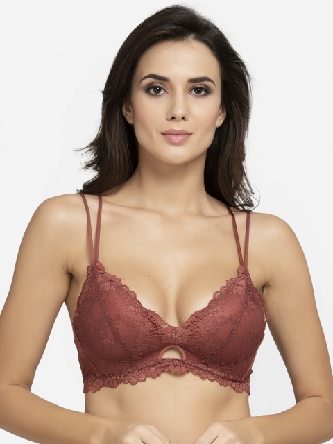 

AVANT-GARDE PARIS Rust Lace Non-Wired Lightly Padded Push-Up Bra 662422541549