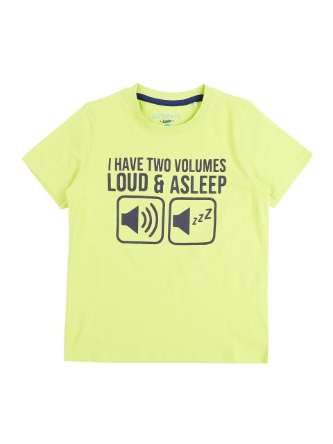 

Pantaloons Junior Boys Green Printed Round Neck T-shirt