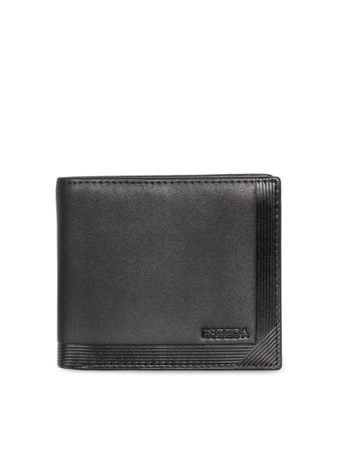 

ESBEDA Men Black RFID Solid Two Fold Wallet