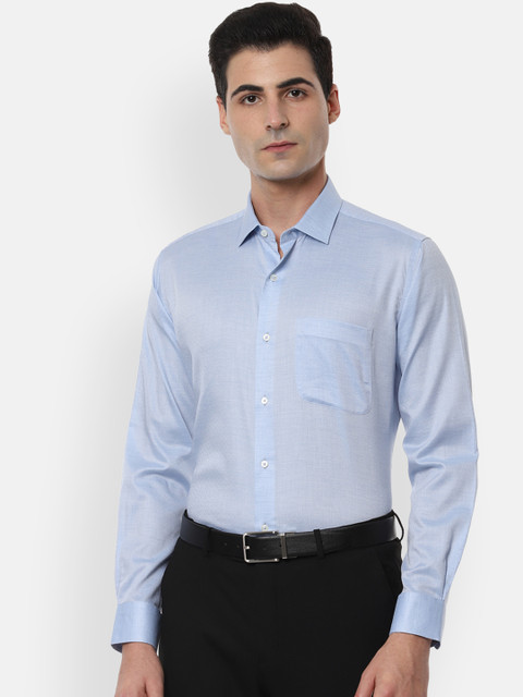 

Van Heusen Men Blue Regular Fit Self Design Formal Shirt