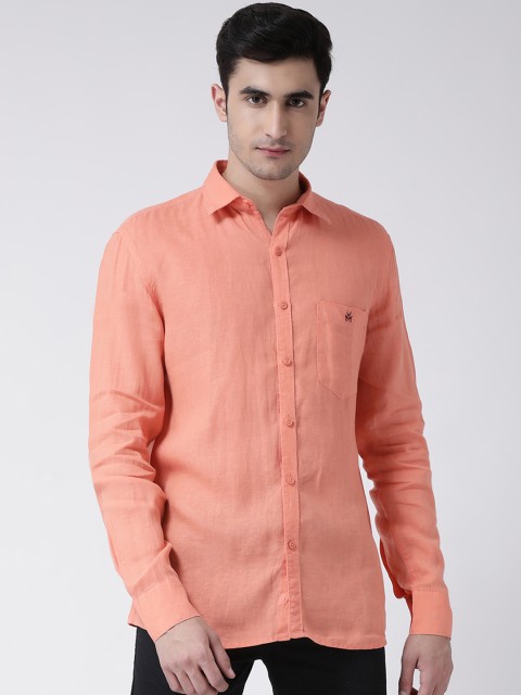 

Crimsoune Club Men Orange Standard Slim Fit Solid Casual Shirt