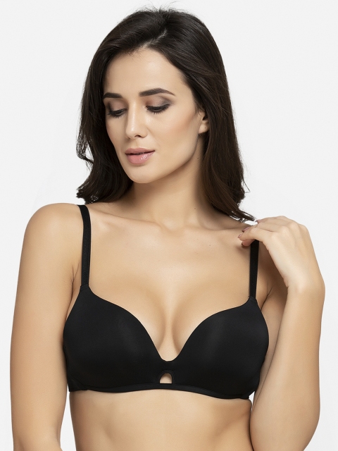 

AVANT-GARDE PARIS Black Solid Non-Wired Lightly Padded Push-Up Bra 662874931301