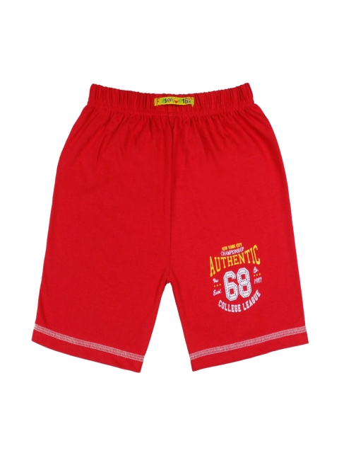 

SWEET ANGEL Boys Red Printed Regular Fit Shorts