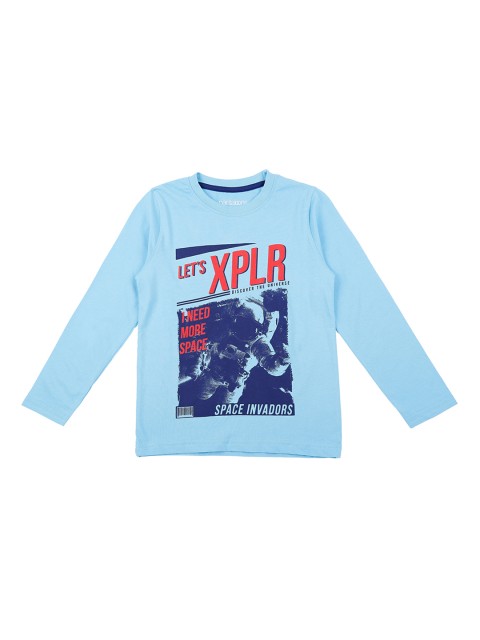 

Pantaloons Junior Boys Blue Printed Round Neck T-shirt