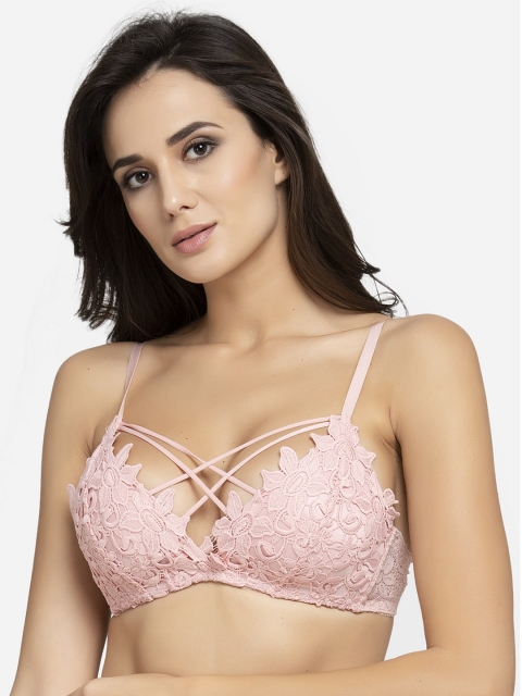 

AVANT-GARDE PARIS Pink Lace Non-Wired Heavily Padded Push-Up Bra 662911077559