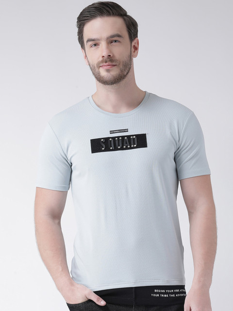 

Rex Straut Jeans Men Blue Printed Slim Fit Round Neck T-shirt