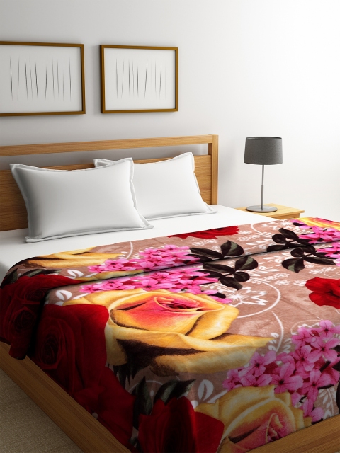 

KLOTTHE Multicoloured Floral Print AC Room 233 GSM Double Bed Comforter, Multi