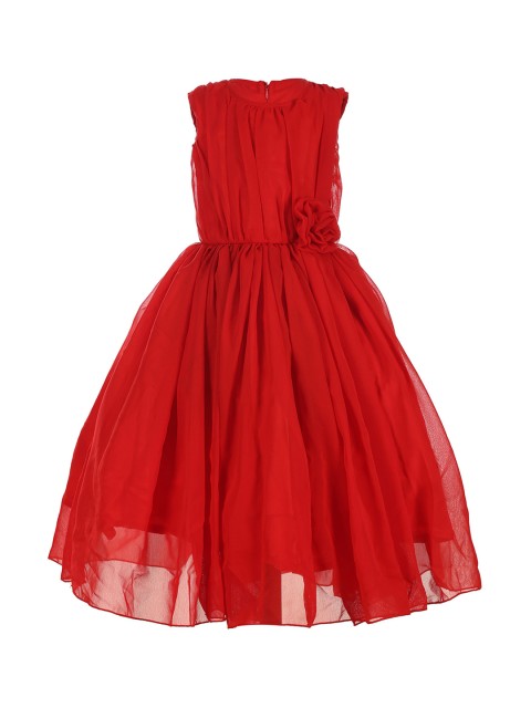 

Samsara Couture Girls Red Solid Fit and Flare Dress