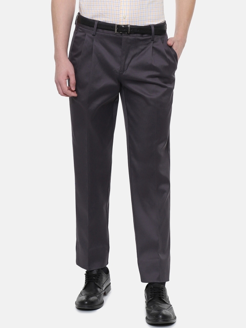 

Louis Philippe Men Grey Regular Fit Solid Formal Trousers