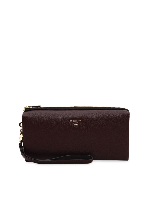 

Da Milano Women Burgundy Solid Zip Around Wallet