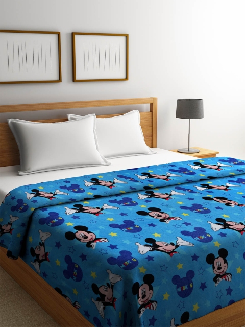 

KLOTTHE Blue & Yellow Mickey Mouse Print AC Room 233 GSM Double Bed Comforter