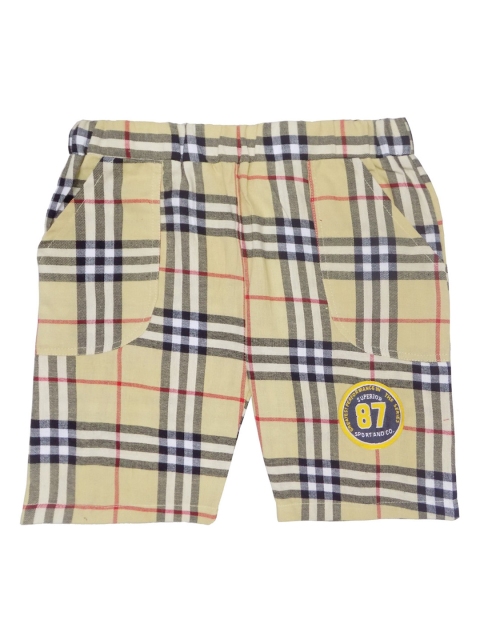 

SWEET ANGEL Boys Beige Checked Regular Fit Shorts