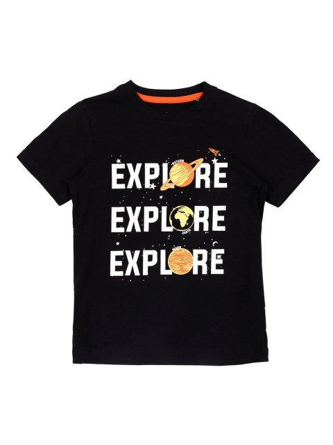 

Pantaloons Junior Boys Black Printed Round Neck T-shirt