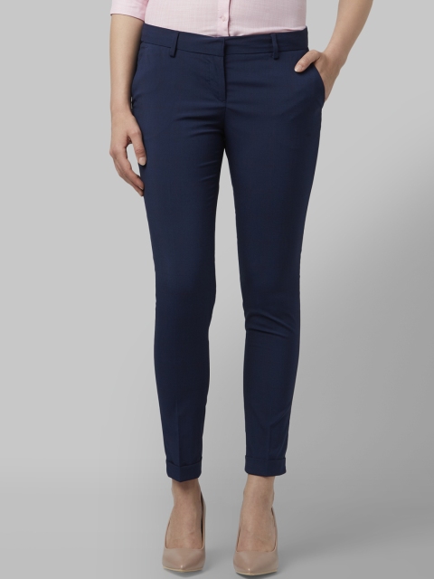 

Park Avenue Woman Women Navy Blue Tapered Fit Solid Formal Trousers
