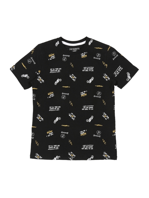 

Pantaloons Junior Boys Black Printed Round Neck T-shirt