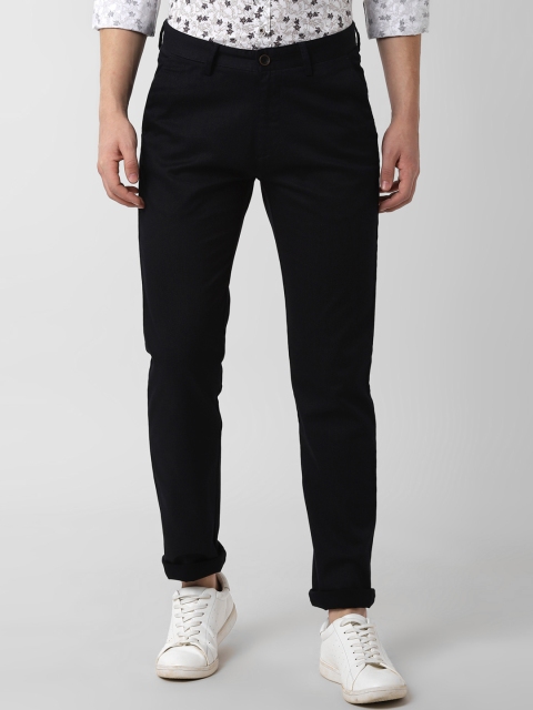 

Peter England Casuals Men Navy Blue Slim Fit Solid Regular Trousers