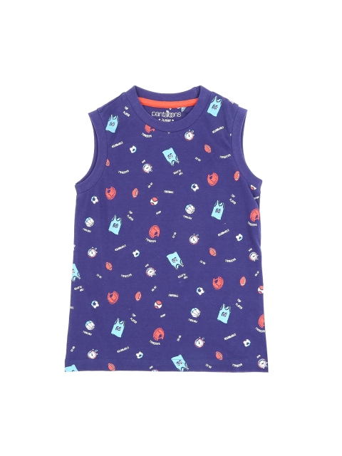 

Pantaloons Junior Boys Navy Blue Printed Round Neck T-shirt