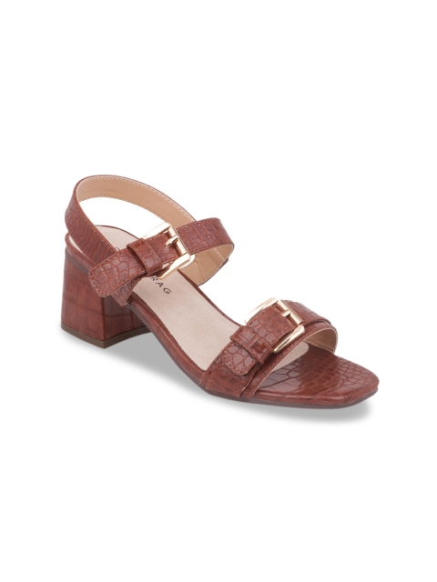 

London Rag Women Brown Textured Leather Heels