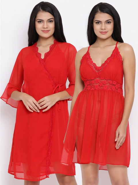 

Clovia Red Solid Baby Doll