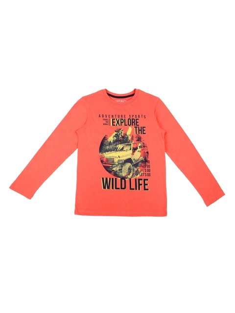 

Pantaloons Junior Boys Pink Printed Round Neck T-shirt