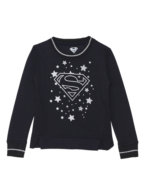

Kids Ville Supergirl featured Navy Blue Sweatshirt for Girls