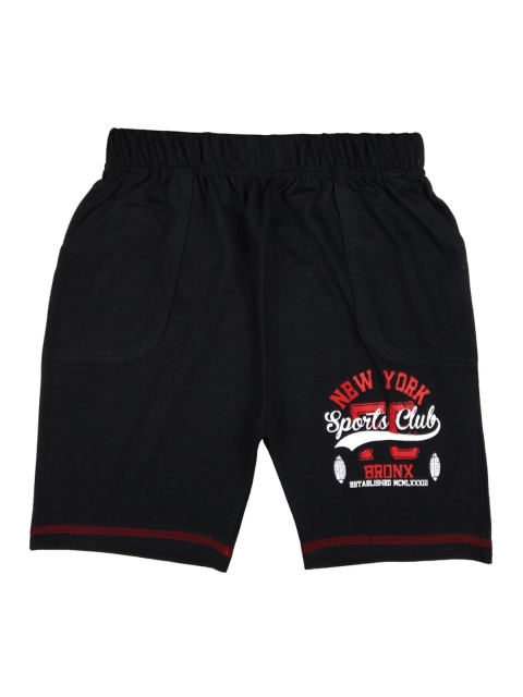 

SWEET ANGEL Boys Black Printed Regular Fit Shorts