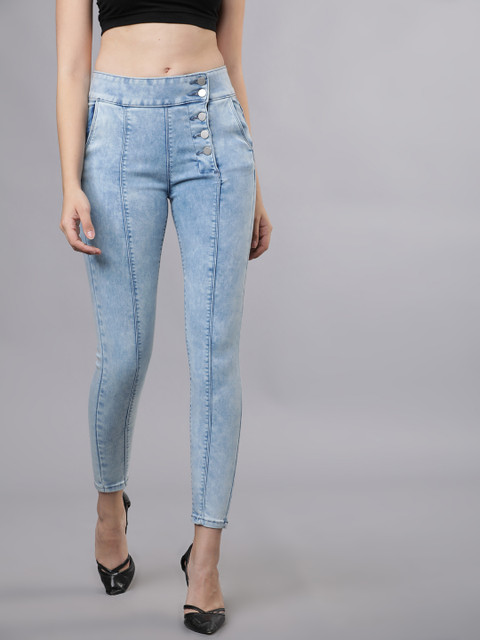 

Tokyo Talkies Women Blue Skinny Fit High-Rise Clean Look Stretchable Jeans