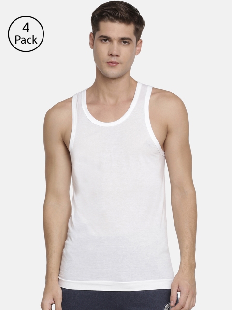 

Macroman M-Series Men Pack Of 4 White Solid Innerwear Vests M77RN