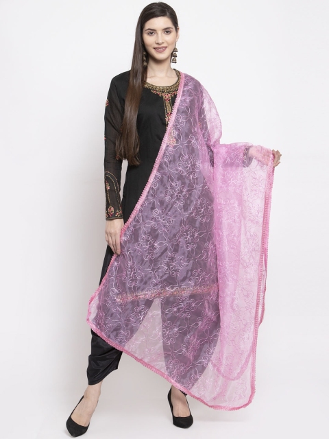 

mf Women Purple Embroidered Dupatta
