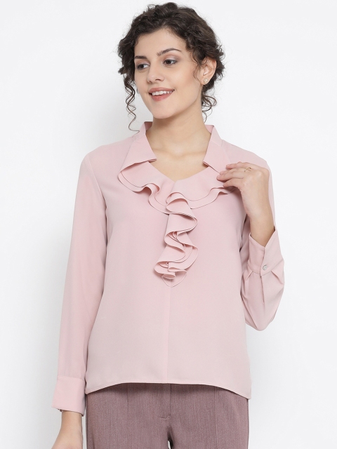

OFFICE & YOU Women Pink Solid Tiered Top