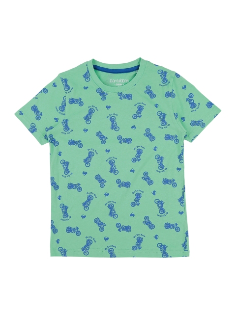 

Pantaloons Junior Boys Green Printed Round Neck T-shirt