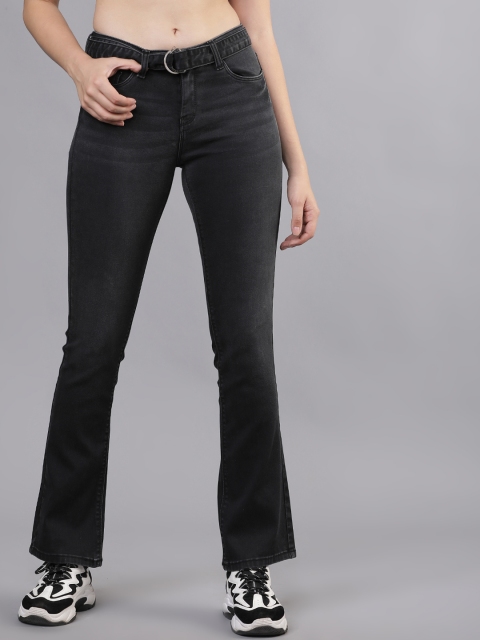 

Tokyo Talkies Women Black Bootcut Mid-Rise Clean Look Stretchable Jeans
