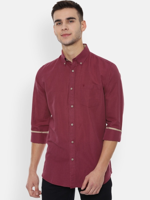

Van Heusen Sport Men Maroon Slim Fit Solid Casual Shirt