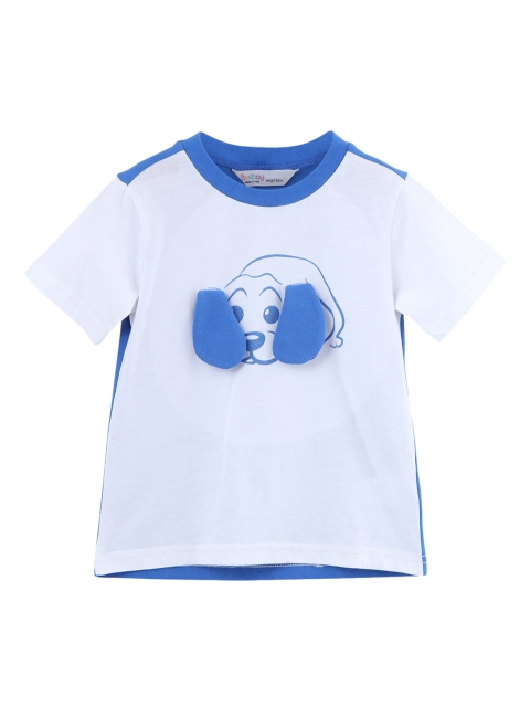 

Beebay Boys Blue Colourblocked Round Neck Pure Cotton T-shirt
