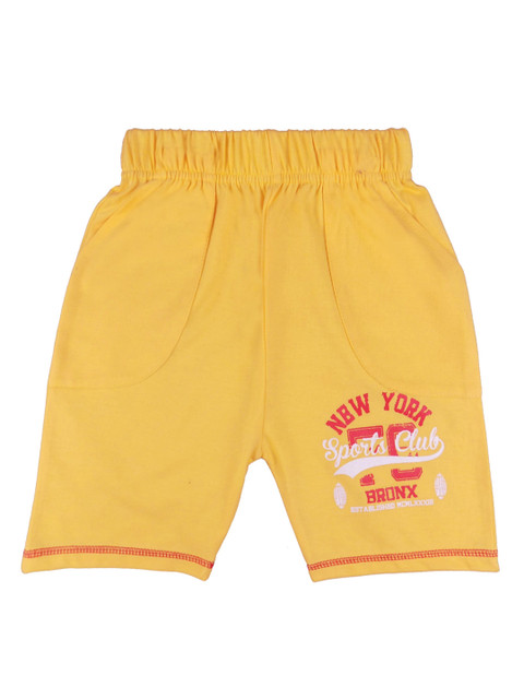 

SWEET ANGEL Boys Yellow Solid Regular Fit Shorts