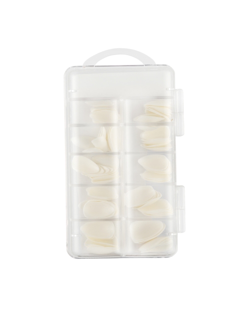 

Foolzy Set of 10 White Full Cover Oval Acrylic False Nails