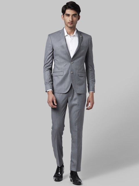 

Park Avenue Men Grey Solid Single-Breasted Formal Suit