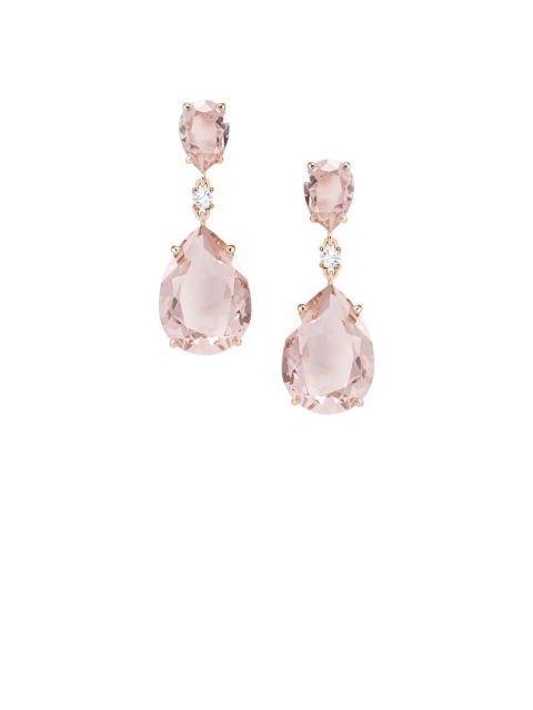 

SWAROVSKI Pink Rose Gold-Plated Vintage Drop Pierced Earrings
