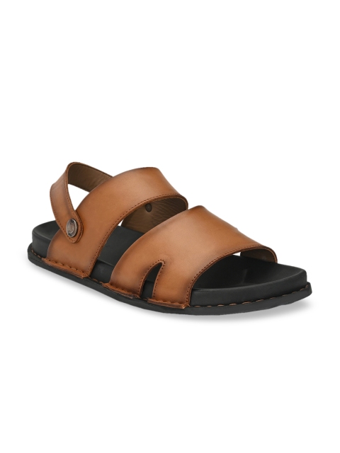 

Hitz Men Brown Leather Comfort Sandals