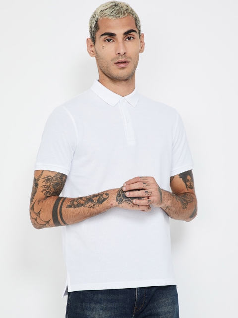 

CODE by Lifestyle Men White Solid Polo Collar T-shirt
